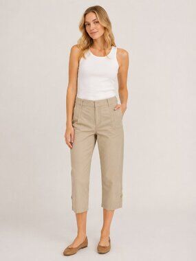 Eileen Fisher Khaki Tan Cropped Capris